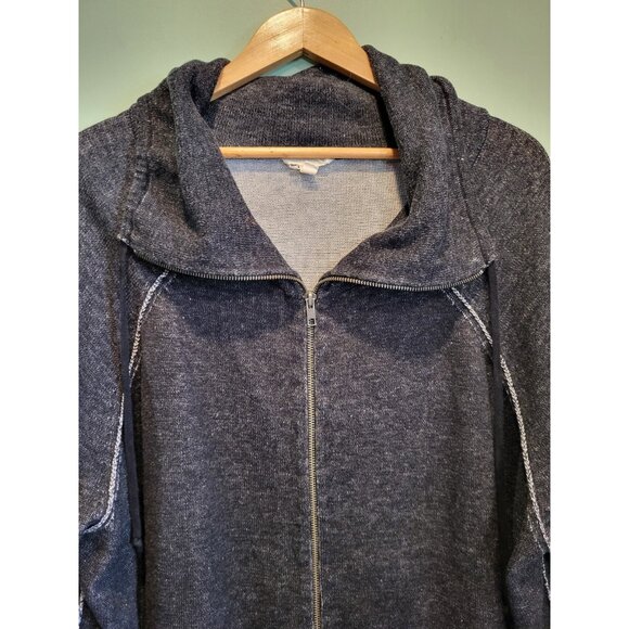 Eileen Fisher Black Knit Organic Cotton Lightweight Oversize Zip-Up Jacket Sz XL - Picture 2 of 7